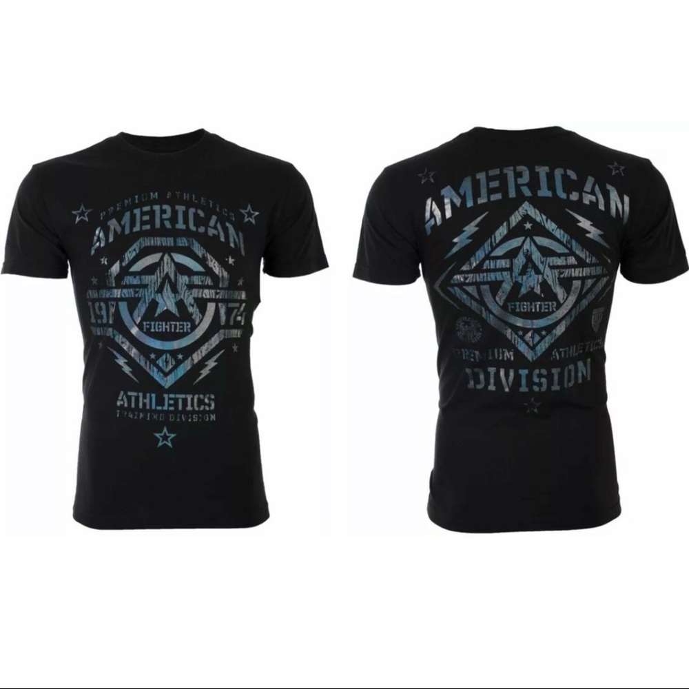 AMERICAN FIGHTER New Mexico Black Hologram Athletic Mens Crewneck T-shirt L-3XL